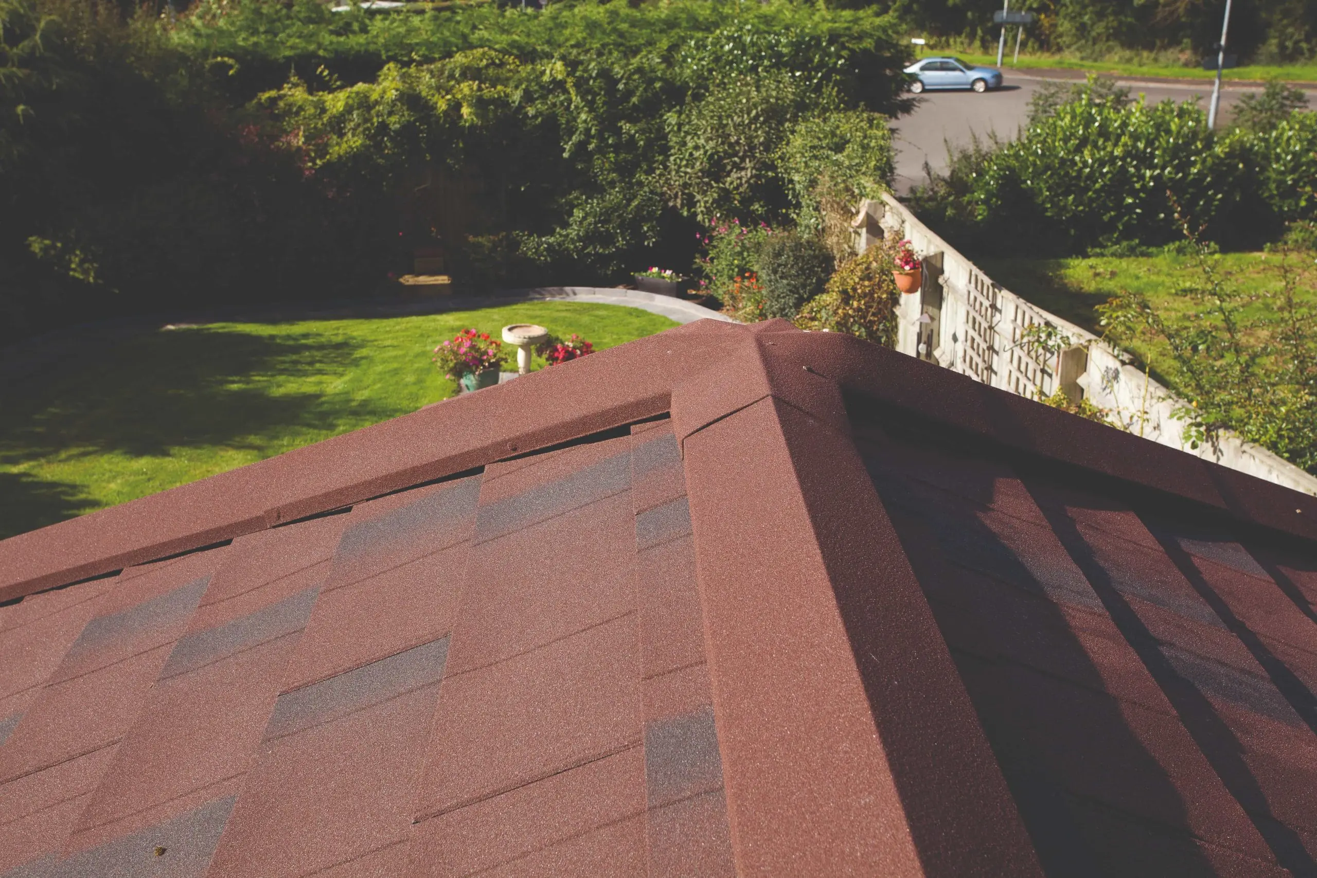 Tiled conservatory roof up close